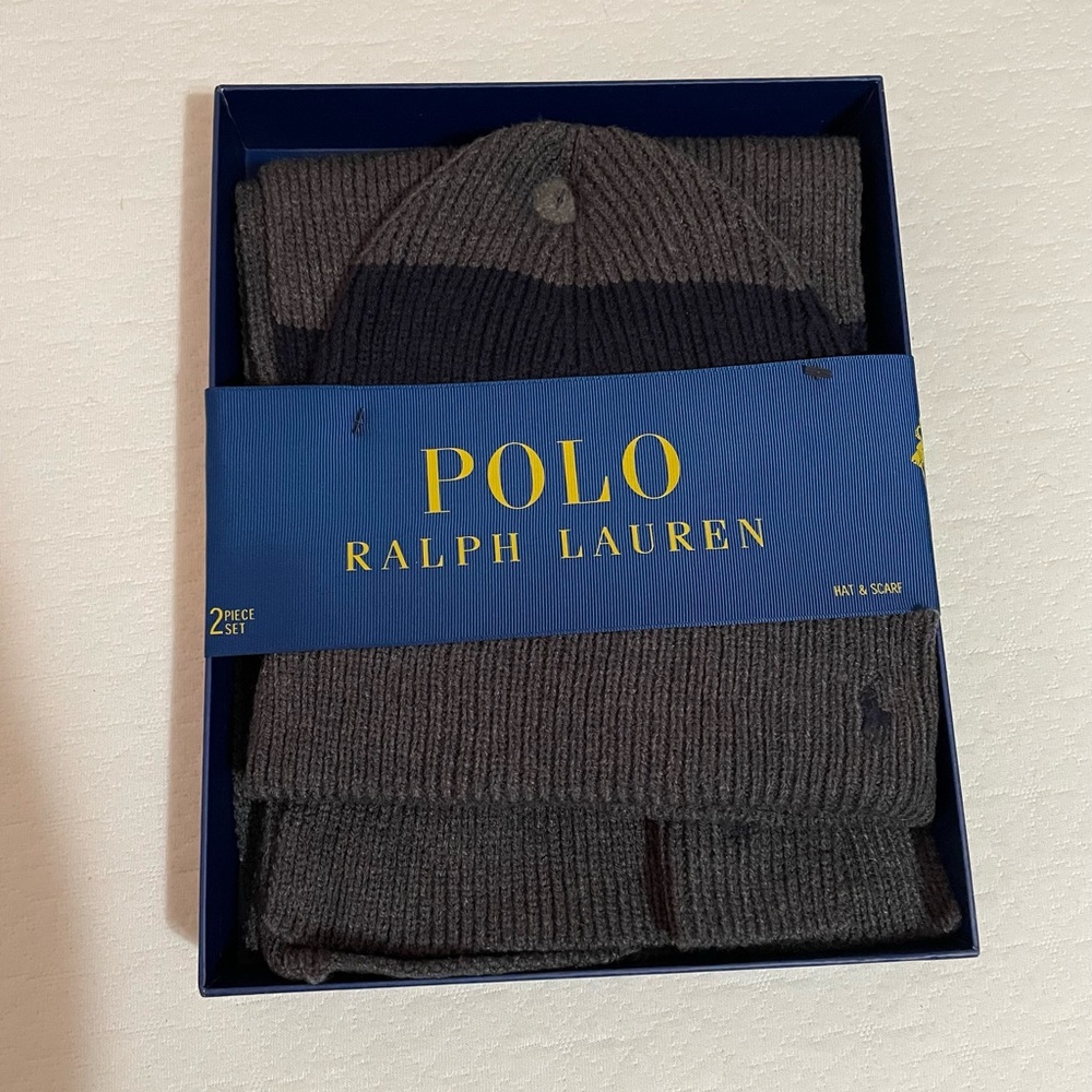 Polo by Ralph Lauren Men's Hat & Scarf Set